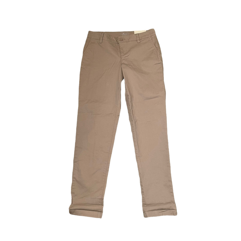 G.H. Bass Womens‎ Petite Chino Pants Size 2P Tan Tapered Stretch 28X29